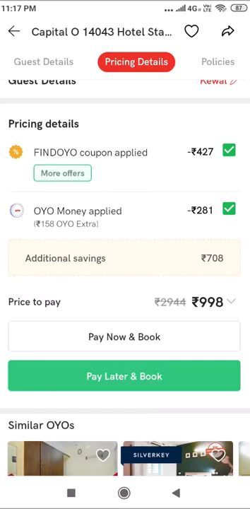 Using OYO money at checkout